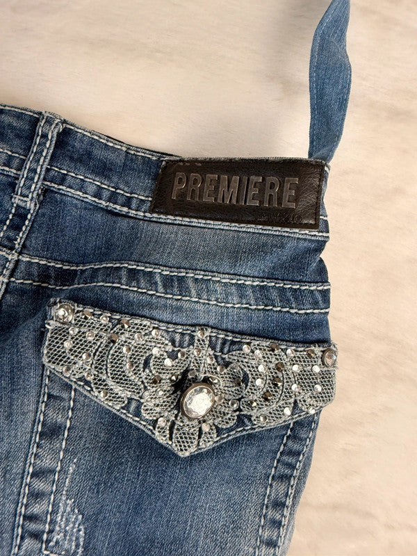 Sac à main en jean design unique fait main upcyclé retravaillé taille unique n•941