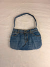 Sac à main en jean design unique fait main upcyclé retravaillé taille unique n•945