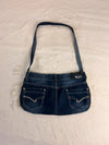 Sac à main en jean design unique fait main upcyclé retravaillé taille unique n•951