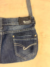 Sac à main en jean design unique fait main upcyclé retravaillé taille unique n•951