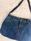 Sac à main en jean design unique fait main upcyclé retravaillé taille unique n•952