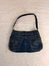 Sac à main en jean design unique fait main upcyclé retravaillé taille unique n•952