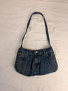 Sac à main en jean design unique fait main upcyclé retravaillé taille unique n•953