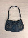 Sac à main en jean design unique fait main upcyclé retravaillé taille unique n•953