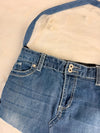 Sac à main en jean design unique fait main upcyclé retravaillé taille unique n•954