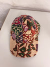 Casquette en tapisserie design unique fait main upcyclé retravaillé et tissé taille unique n•958