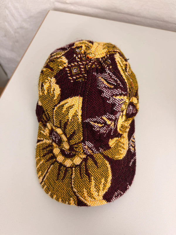 Casquette en tapisserie unisexe unique fait main upcyclé retravaillé et tissé taille unique n•960