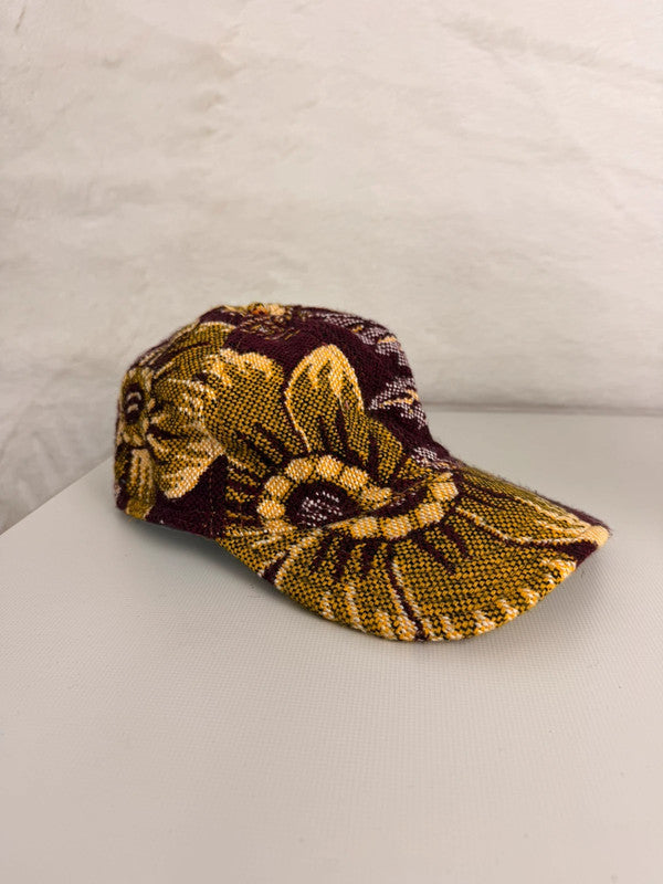 Casquette en tapisserie unisexe unique fait main upcyclé retravaillé et tissé taille unique n•960