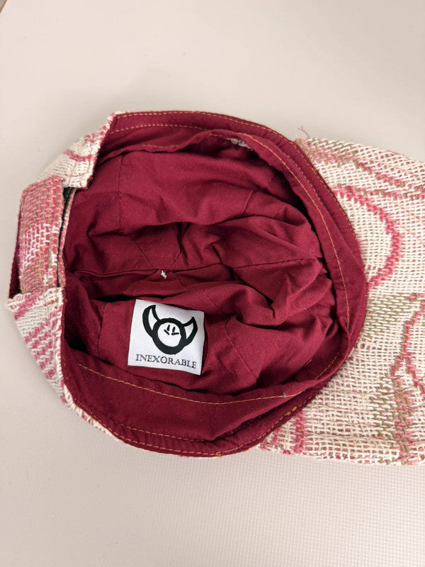 Casquette en tapisserie unisexe unique fait main upcyclé retravaillé et tissé taille unique n•961
