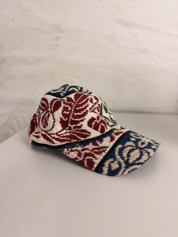 Casquette en tapisserie unisexe unique fait main upcyclé retravaillé et tissé taille unique n•963