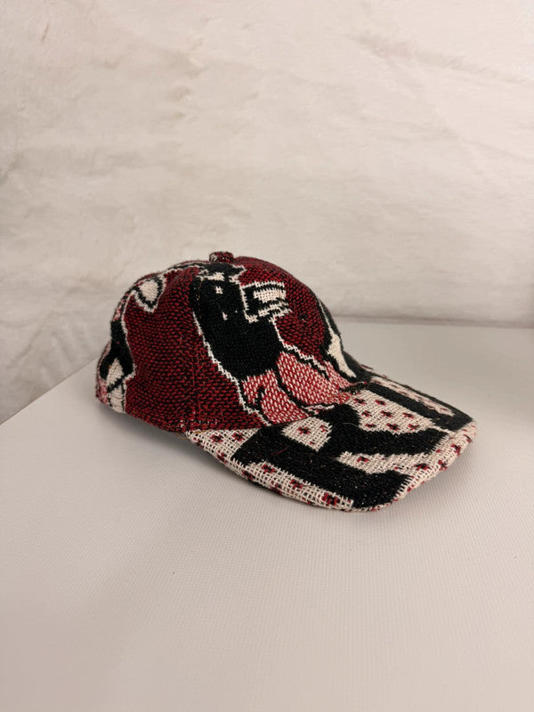 Casquette en tapisserie unisexe unique fait main upcyclé retravaillé et tissé taille unique n•963