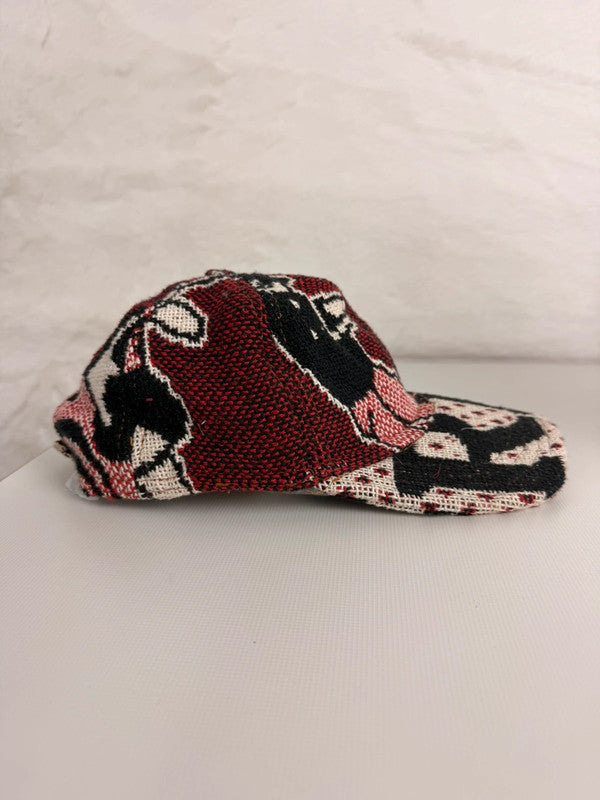 Casquette en tapisserie unisexe unique fait main upcyclé retravaillé et tissé taille unique n•963