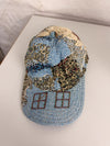 Casquette en tapisserie unisexe unique fait main upcyclé retravaillé et tissé taille unique n•966