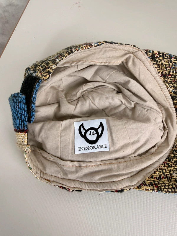Casquette en tapisserie unisexe unique fait main upcyclé retravaillé et tissé taille unique n•966