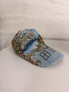 Casquette en tapisserie unisexe unique fait main upcyclé retravaillé et tissé taille unique n•966