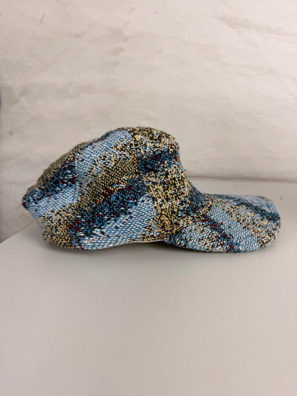 Casquette en tapisserie unisexe unique fait main upcyclé retravaillé et tissé taille unique n•967