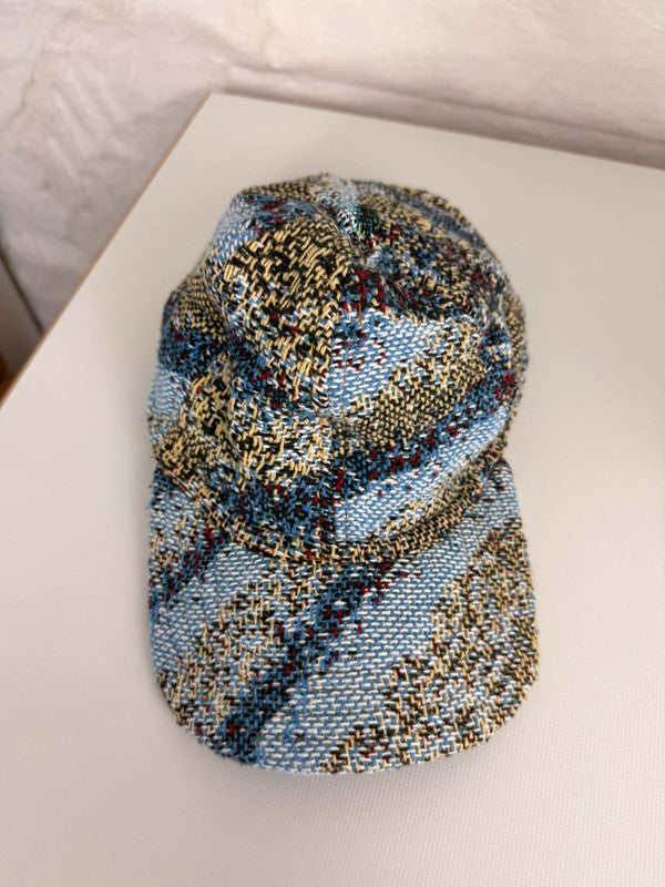 Casquette en tapisserie unisexe unique fait main upcyclé retravaillé et tissé taille unique n•967