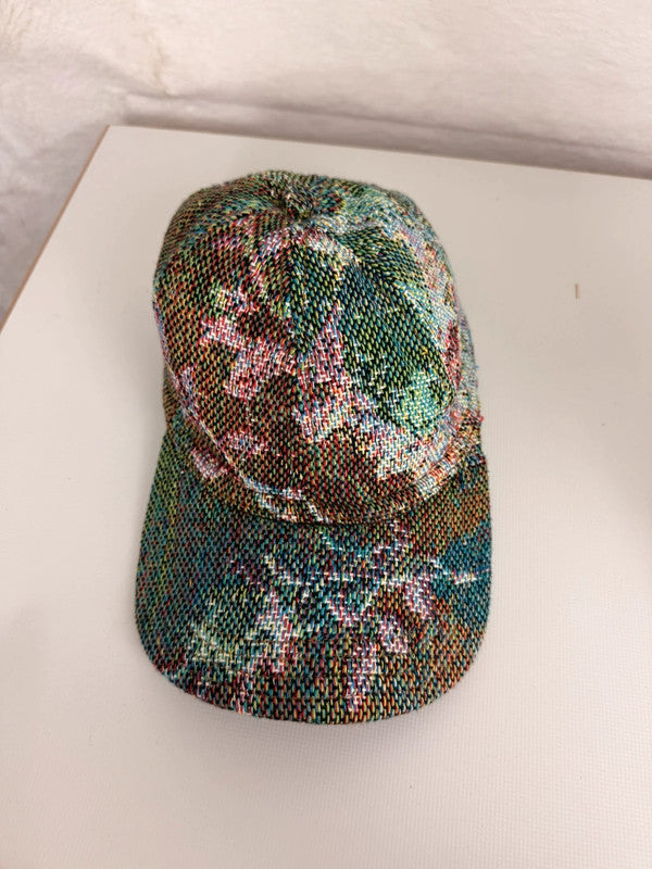 Casquette en tapisserie unisexe unique fait main upcyclé retravaillé et tissé taille unique n•968