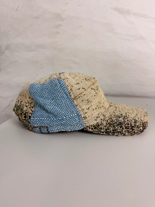 Casquette en tapisserie unisexe unique fait main upcyclé retravaillé et tissé taille unique n•971