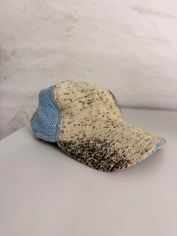 Casquette en tapisserie unisexe unique fait main upcyclé retravaillé et tissé taille unique n•971