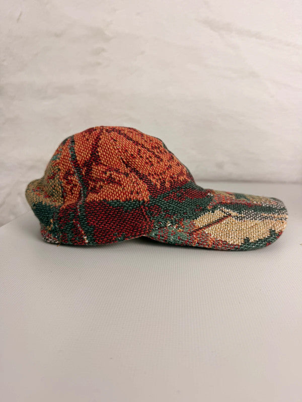 Casquette en tapisserie unisexe unique fait main upcyclé retravaillé et tissé taille unique n•973