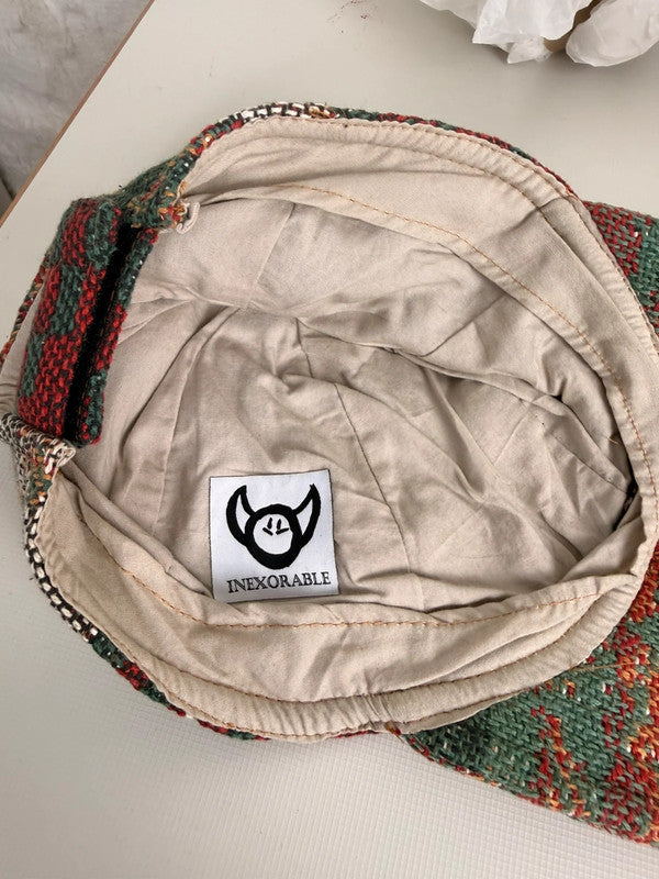 Casquette en tapisserie unisexe unique fait main upcyclé retravaillé et tissé taille unique n•973