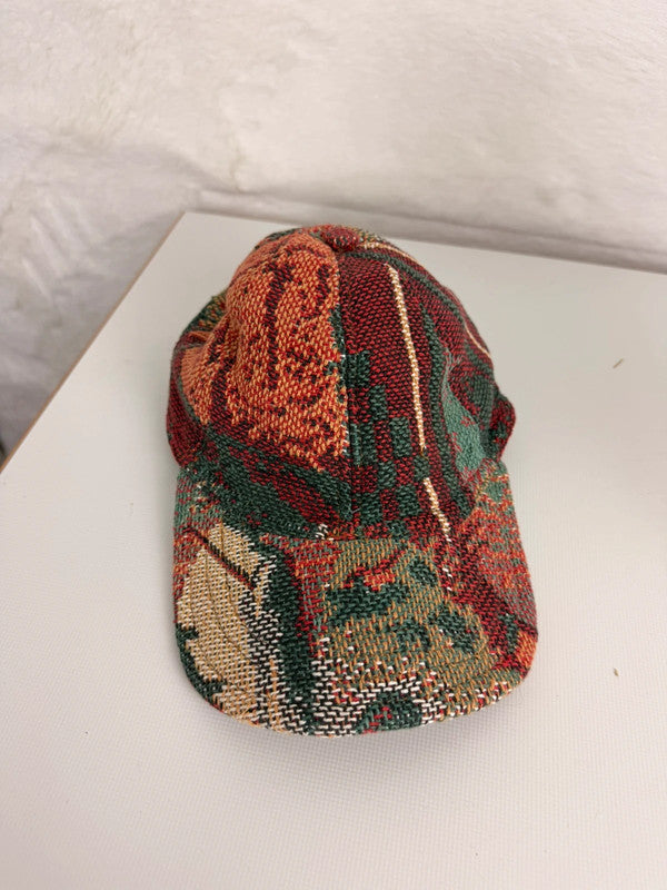 Casquette en tapisserie unisexe unique fait main upcyclé retravaillé et tissé taille unique n•973