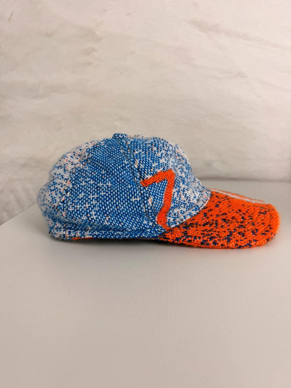 Casquette en tapisserie unisexe unique fait main upcyclé retravaillé et tissé taille unique n•974