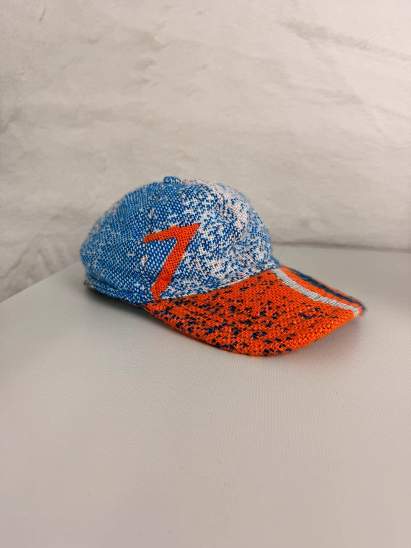 Casquette en tapisserie unisexe unique fait main upcyclé retravaillé et tissé taille unique n•974