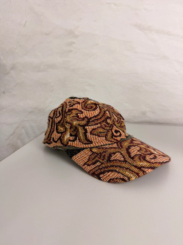 Casquette en tapisserie unisexe unique fait main upcyclé retravaillé et tissé taille unique n•975
