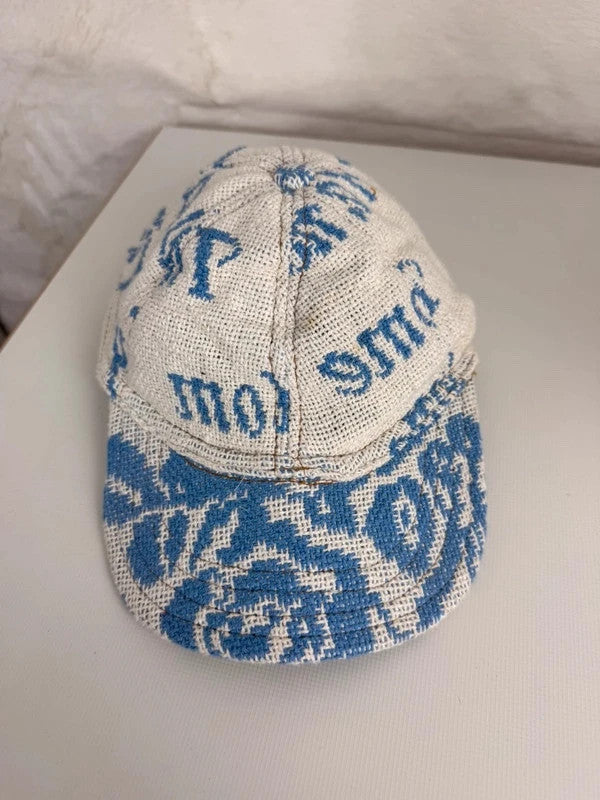 Casquette en tapisserie unisexe unique fait main upcyclé retravaillé et tissé taille unique n•977