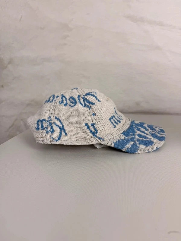 Casquette en tapisserie unisexe unique fait main upcyclé retravaillé et tissé taille unique n•977