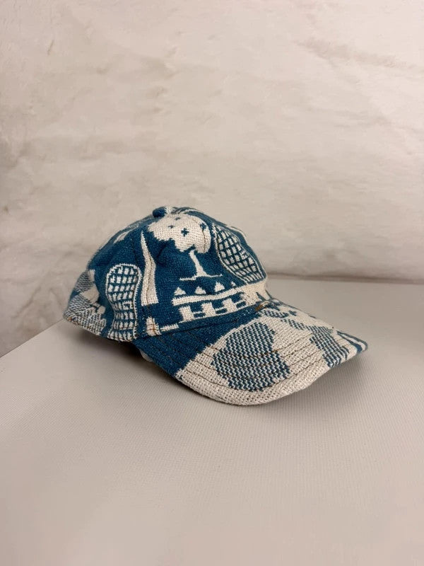 Casquette en tapisserie unisexe unique fait main upcyclé retravaillé et tissé taille unique n•978