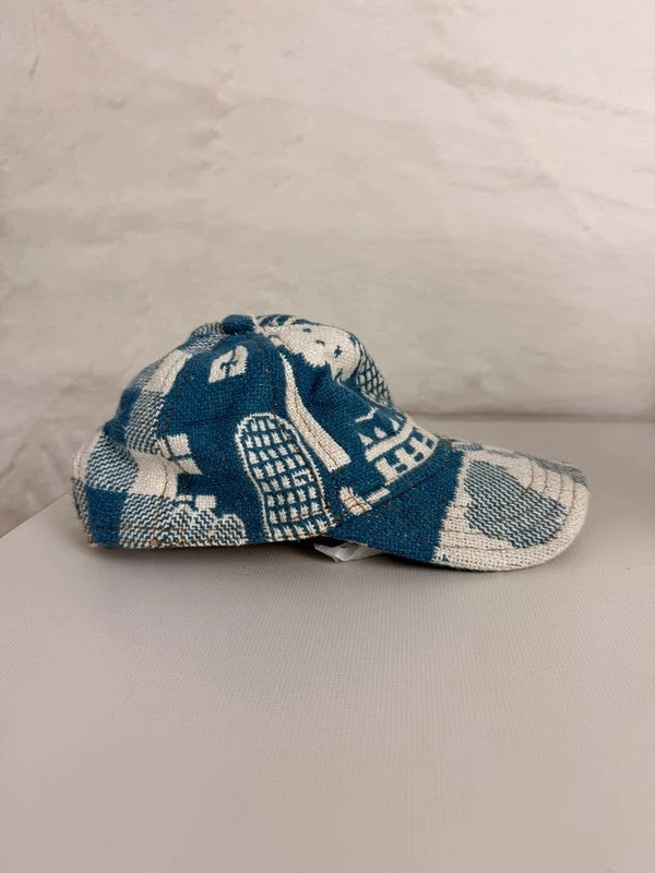 Casquette en tapisserie unisexe unique fait main upcyclé retravaillé et tissé taille unique n•978