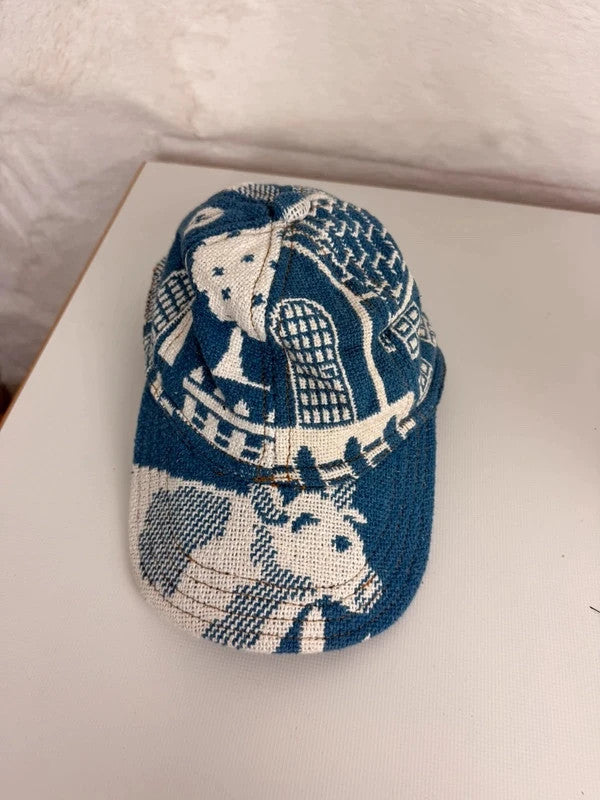 Casquette en tapisserie unisexe unique fait main upcyclé retravaillé et tissé taille unique n•978