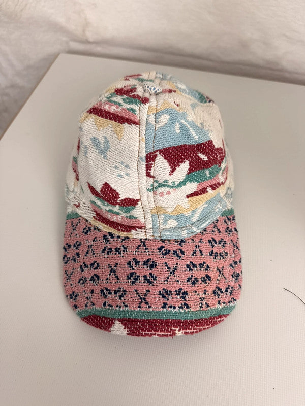 Casquette en tapisserie unisexe unique fait main upcyclé retravaillé et tissé taille unique n•979
