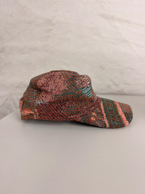 Casquette en tapisserie unisexe unique fait main upcyclé retravaillé et tissé taille unique n•981