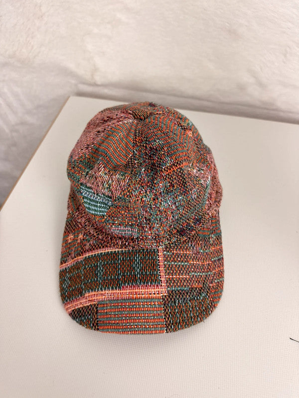 Casquette en tapisserie unisexe unique fait main upcyclé retravaillé et tissé taille unique n•981