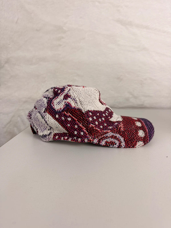 Casquette en tapisserie unisexe unique fait main upcyclé retravaillé et tissé taille unique n•983