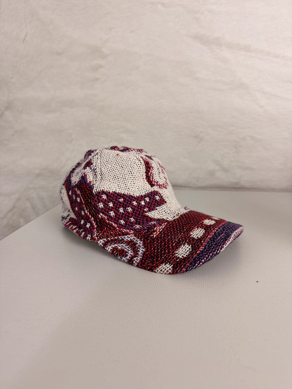 Casquette en tapisserie unisexe unique fait main upcyclé retravaillé et tissé taille unique n•983