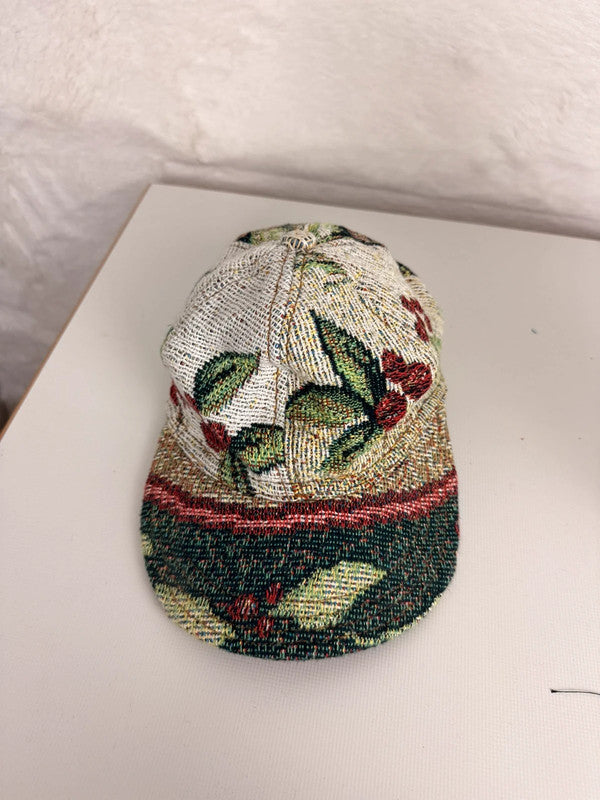 Casquette en tapisserie unisexe unique fait main upcyclé retravaillé et tissé taille unique n•984