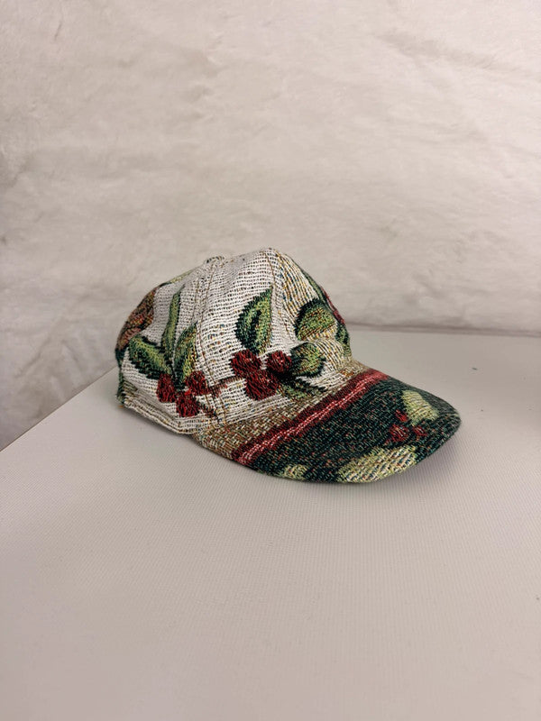 Casquette en tapisserie unisexe unique fait main upcyclé retravaillé et tissé taille unique n•984