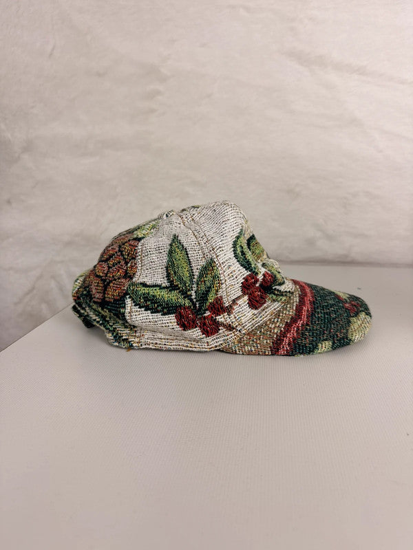 Casquette en tapisserie unisexe unique fait main upcyclé retravaillé et tissé taille unique n•984