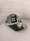 Casquette en tapisserie unisexe unique fait main upcyclé retravaillé et tissé taille unique n•985