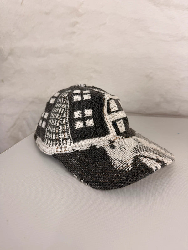 Casquette en tapisserie unisexe unique fait main upcyclé retravaillé et tissé taille unique n•985