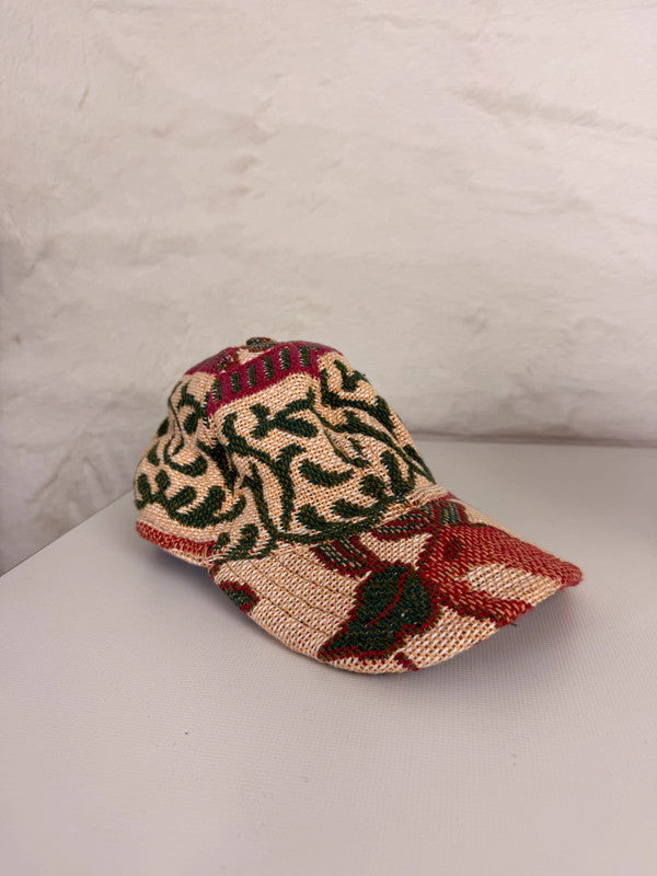 Casquette en tapisserie unisexe unique fait main upcyclé retravaillé et tissé taille unique n•986