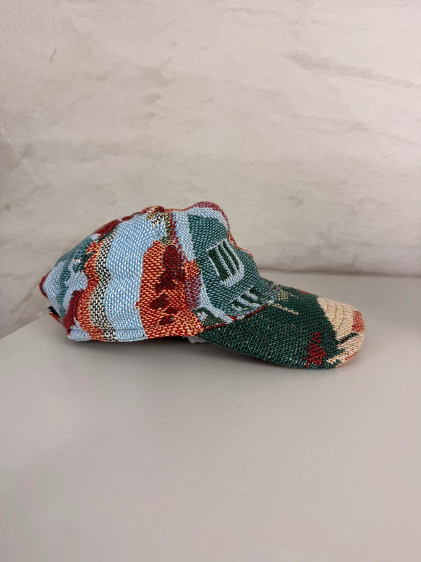 Casquette en tapisserie unisexe unique fait main upcyclé retravaillé et tissé taille unique n•990