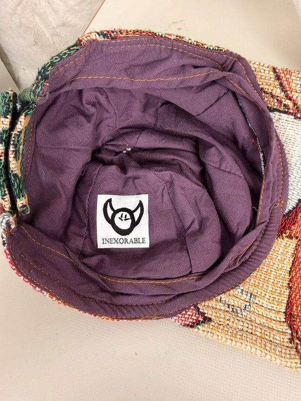 Casquette en tapisserie unisexe unique fait main upcyclé retravaillé et tissé taille unique n•991