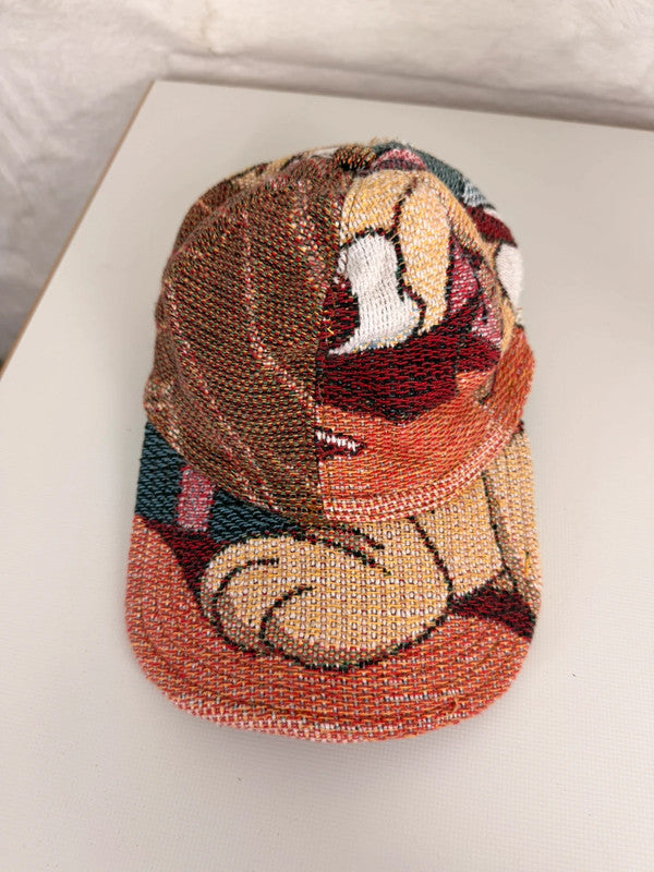 Casquette en tapisserie unisexe unique fait main upcyclé retravaillé et tissé taille unique n•991