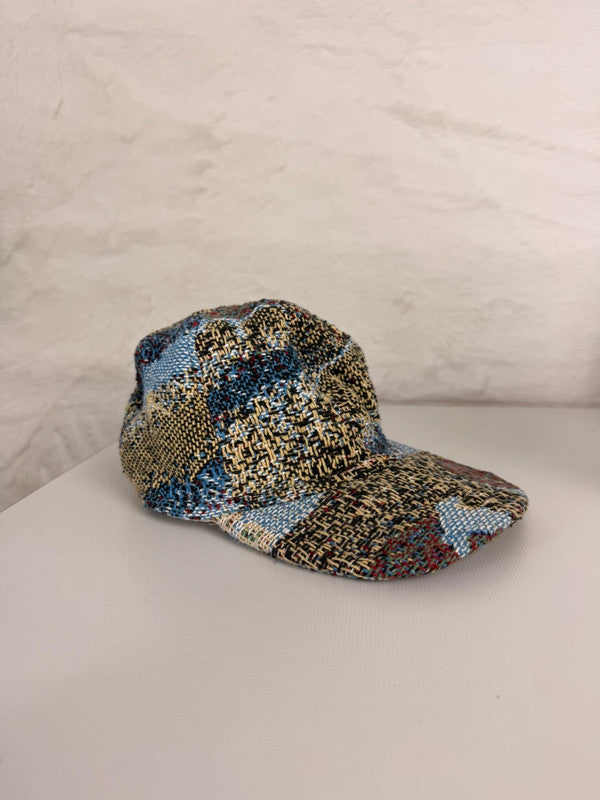 Casquette en tapisserie unisexe unique fait main upcyclé retravaillé et tissé taille unique n•992